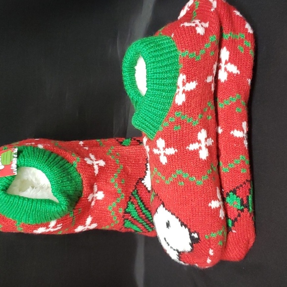 Peanuts NWT Snoopy Knit Design Stretch Plush Slipper/Socks, 4-10 - Picture 6 of 6